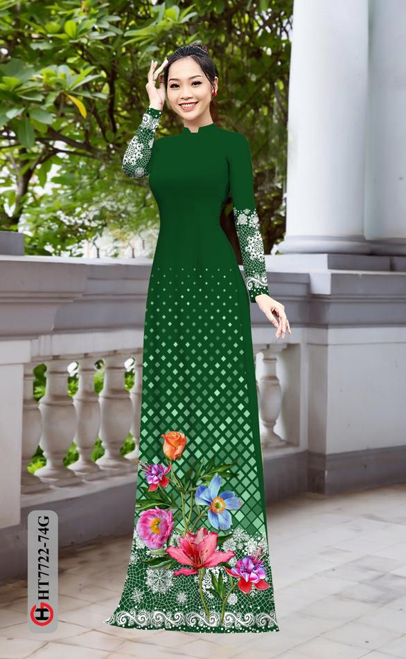 Vải Áo Dài Hoa In 3D AD HT7772 34